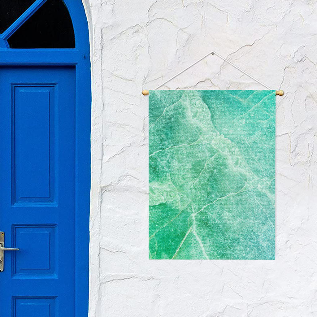 Teal Marble Print Garden Flag
