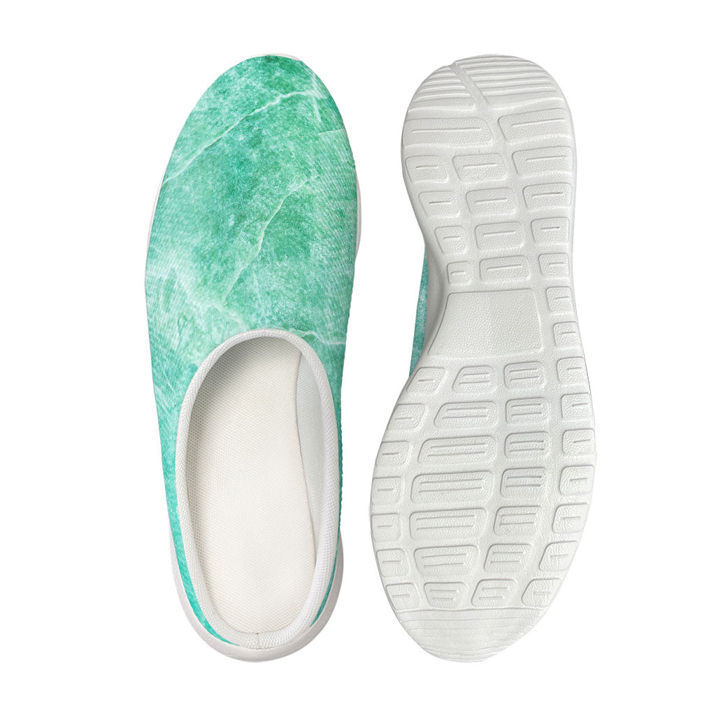 Teal Marble Print Mesh Casual Shoes