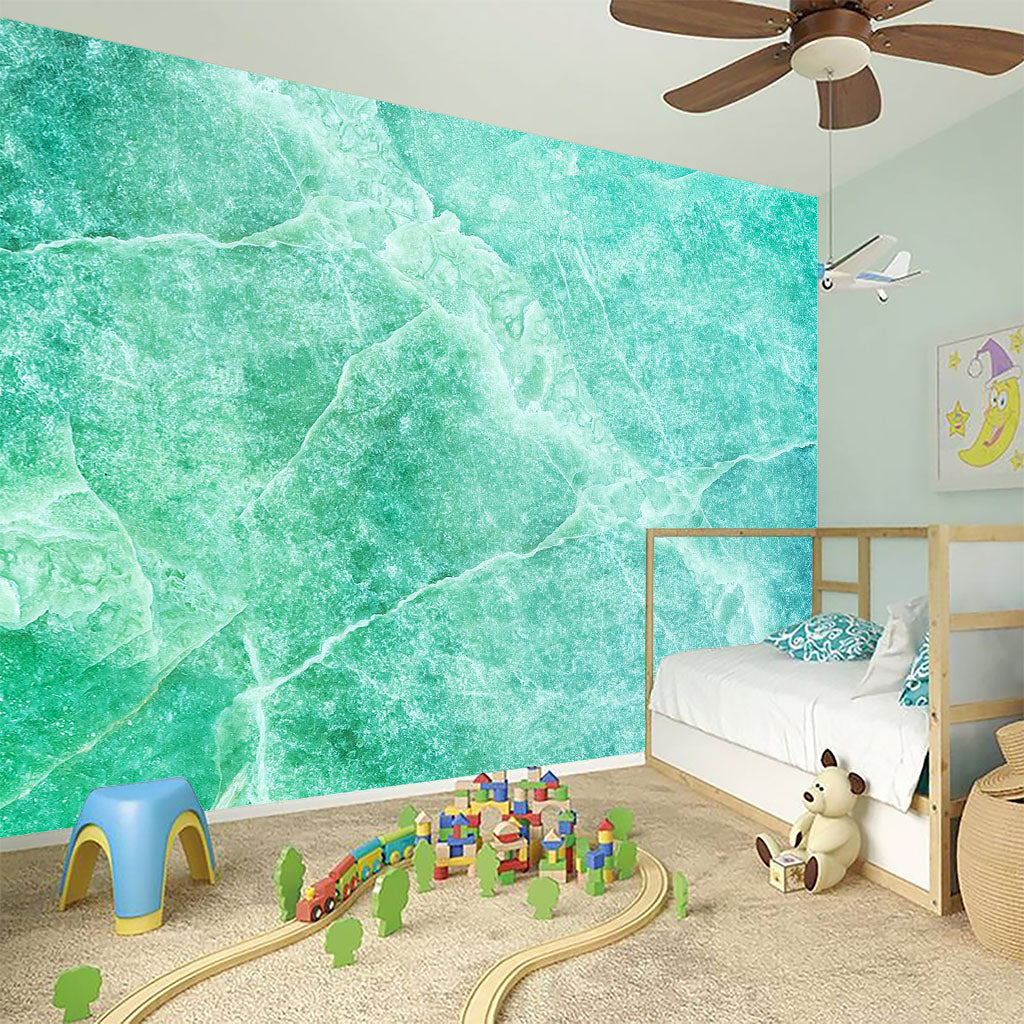 Teal Marble Print Wall Sticker