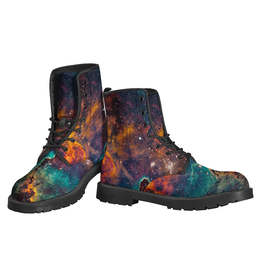 Teal Orange Universe Galaxy Space Print Backpack