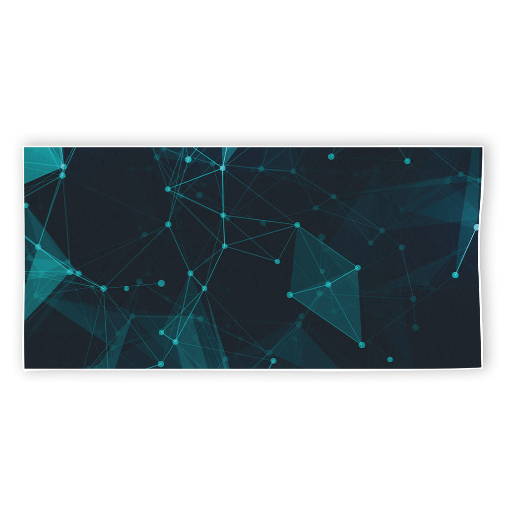 Teal Polygonal Dot Geometric Print Beach Towel