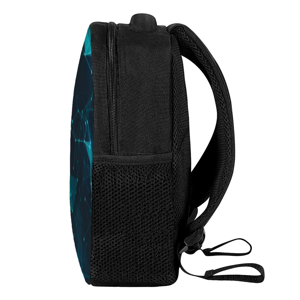 Teal Polygonal Dot Geometric Print Casual Backpack