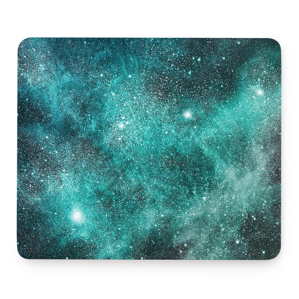Teal Stardust Galaxy Space Print Mouse Pad