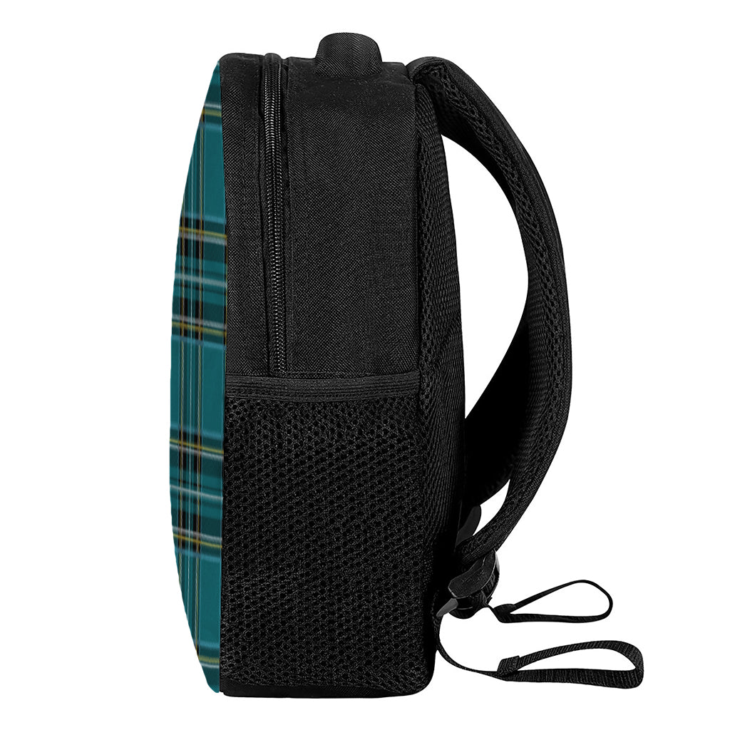 Teal Stewart Tartan Pattern Print Casual Backpack