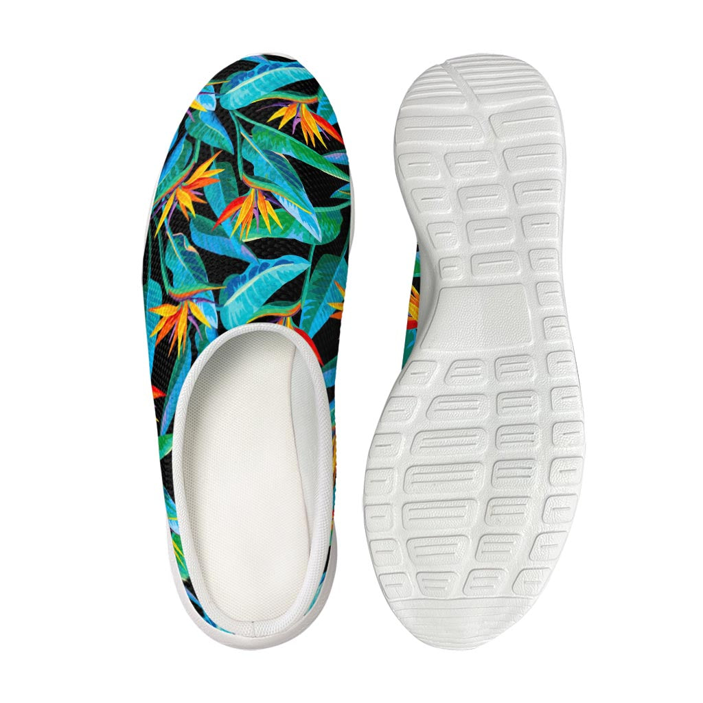 Teal Tropical Pattern Print Mesh Casual Shoes