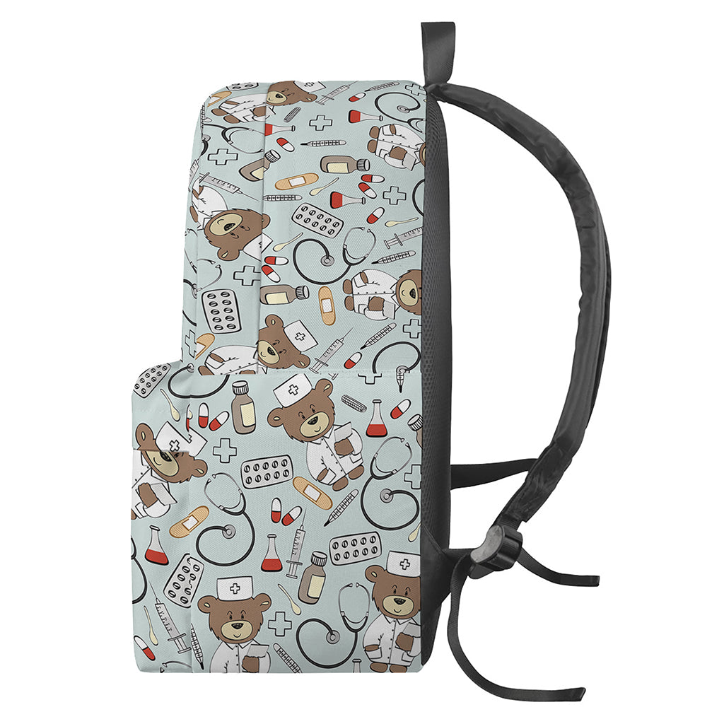 Teddy Bear Doctor Pattern Print Backpack