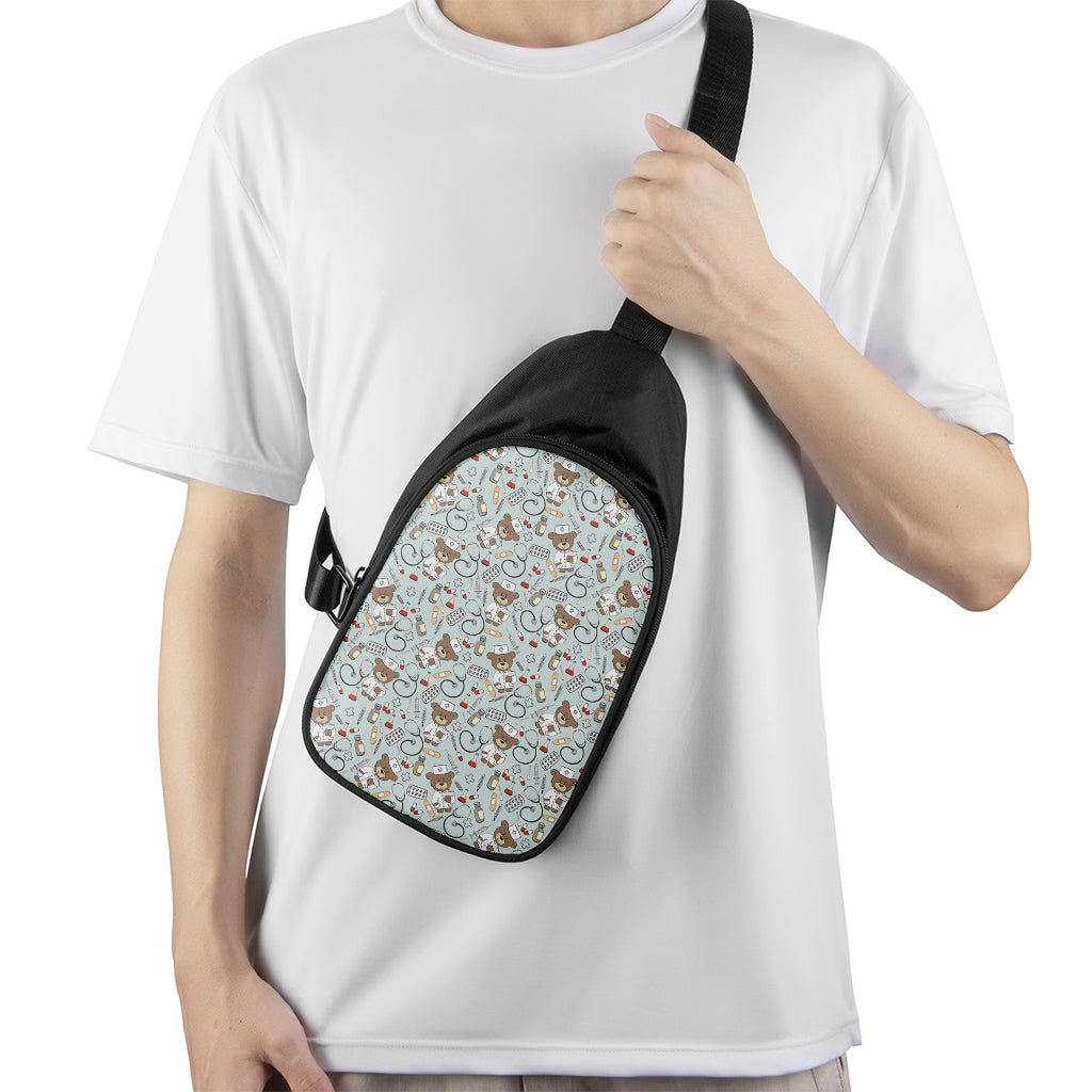Teddy Bear Doctor Pattern Print Chest Bag
