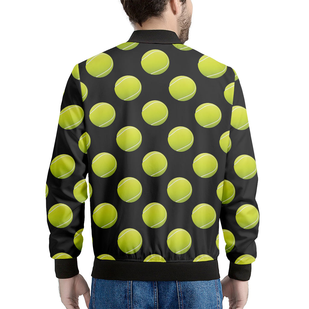 Tennis Balls Pattern Print Men's Bomber Jacket