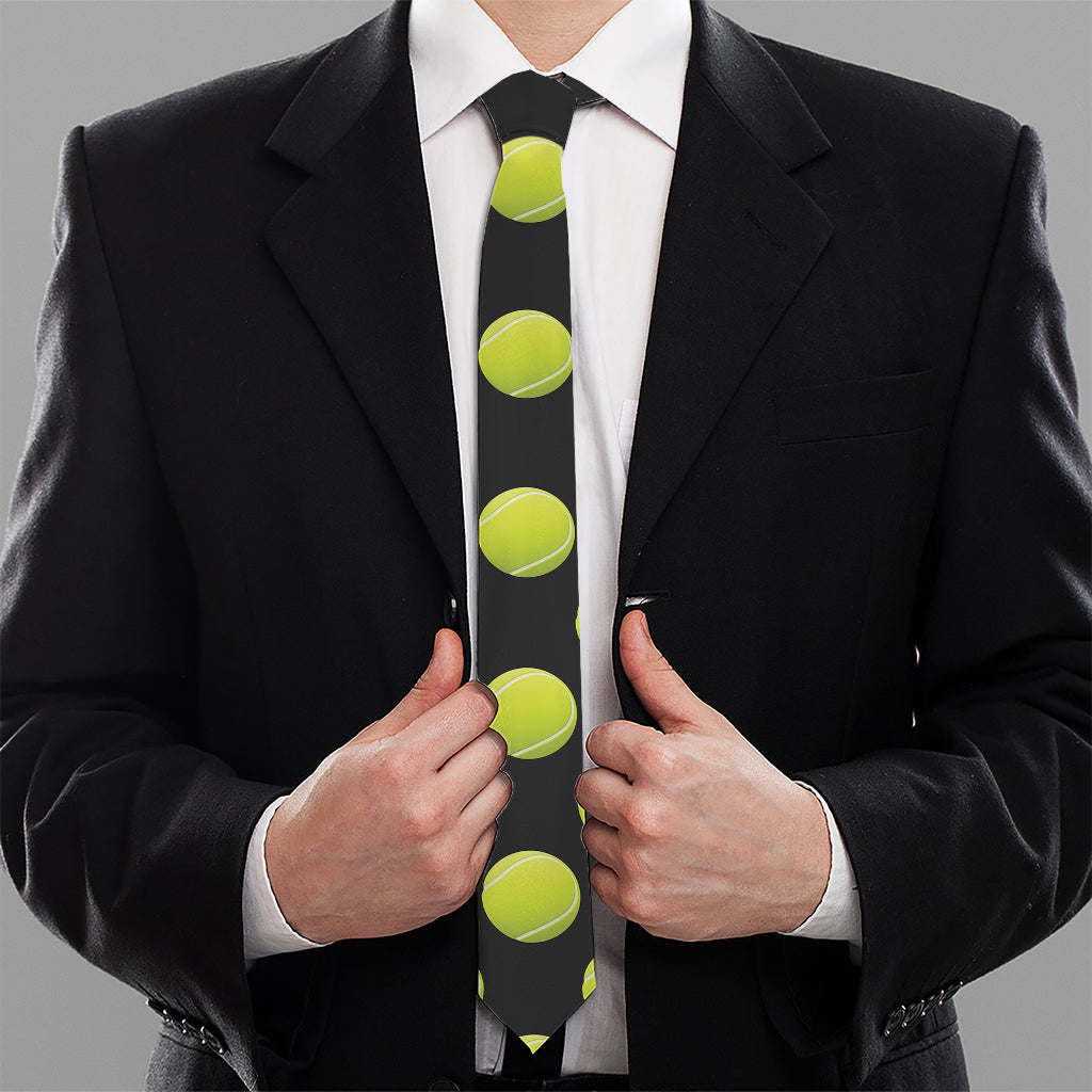 Tennis Balls Pattern Print Necktie