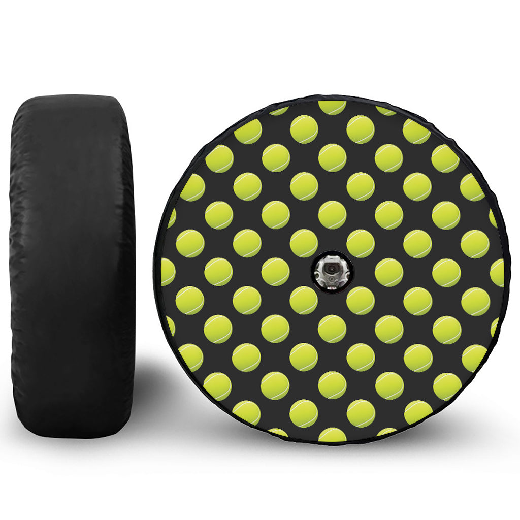 Tennis Balls Pattern Print Tire Cover With Camera Hole