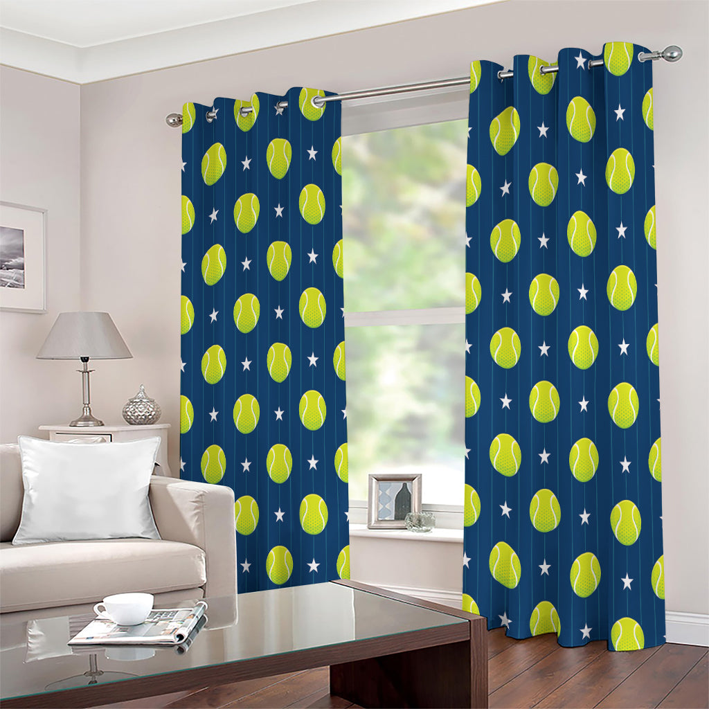 Tennis Sport Pattern Print Extra Wide Grommet Curtains