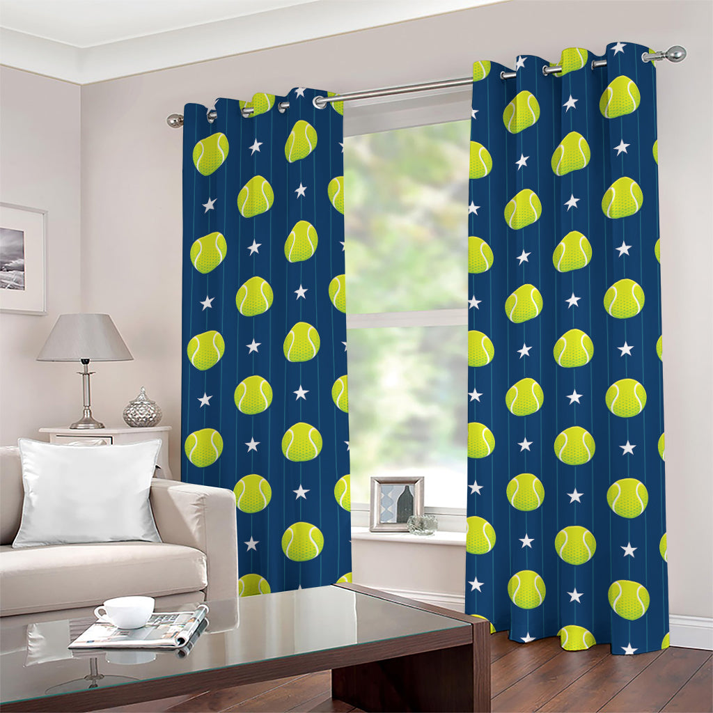 Tennis Sport Pattern Print Grommet Curtains