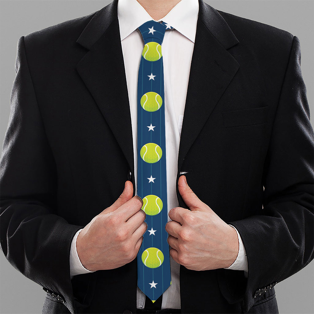Tennis Sport Pattern Print Necktie