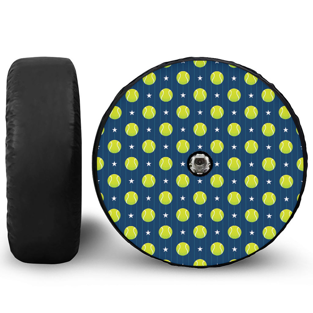 Tennis Sport Pattern Print Tire Cover With Camera Hole
