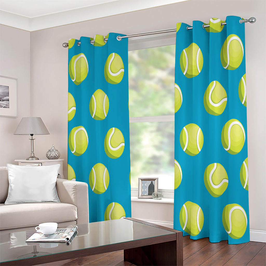 Tennis Theme Pattern Print Extra Wide Grommet Curtains