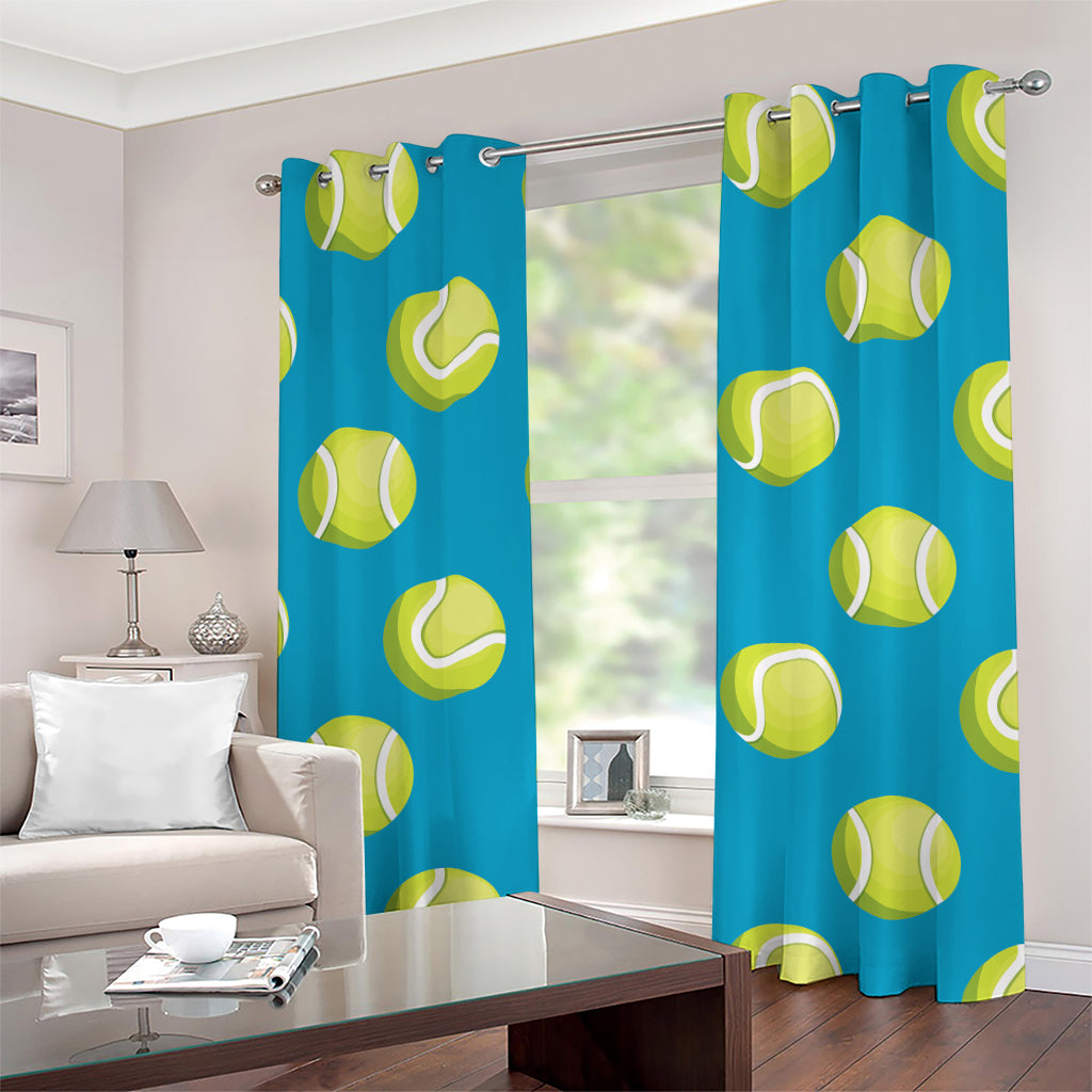 Tennis Theme Pattern Print Grommet Curtains