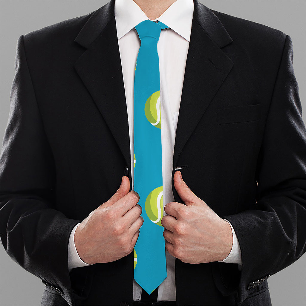 Tennis Theme Pattern Print Necktie