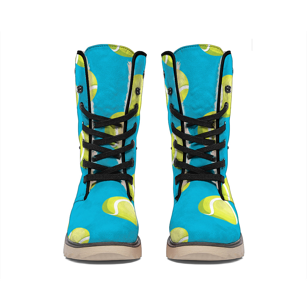 Tennis Theme Pattern Print Winter Boots