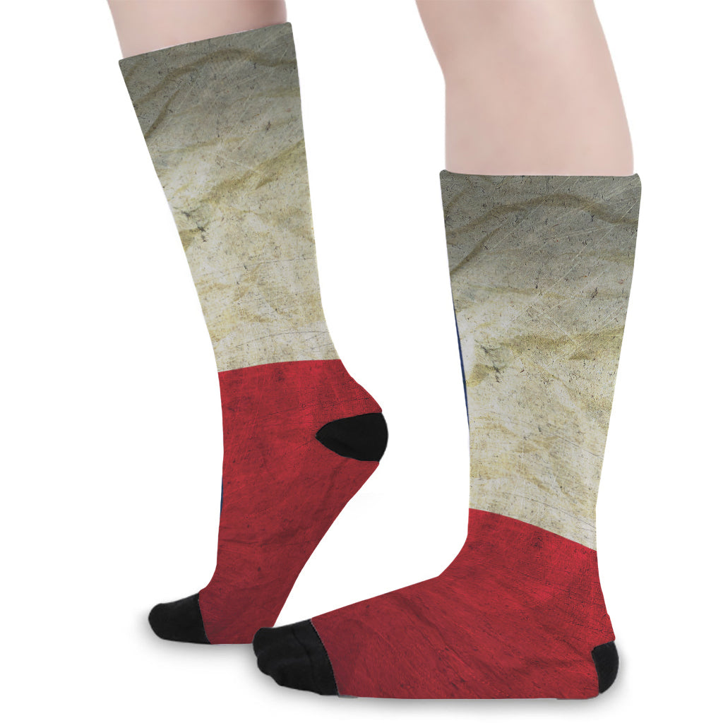 Texas Flag Print Long Socks