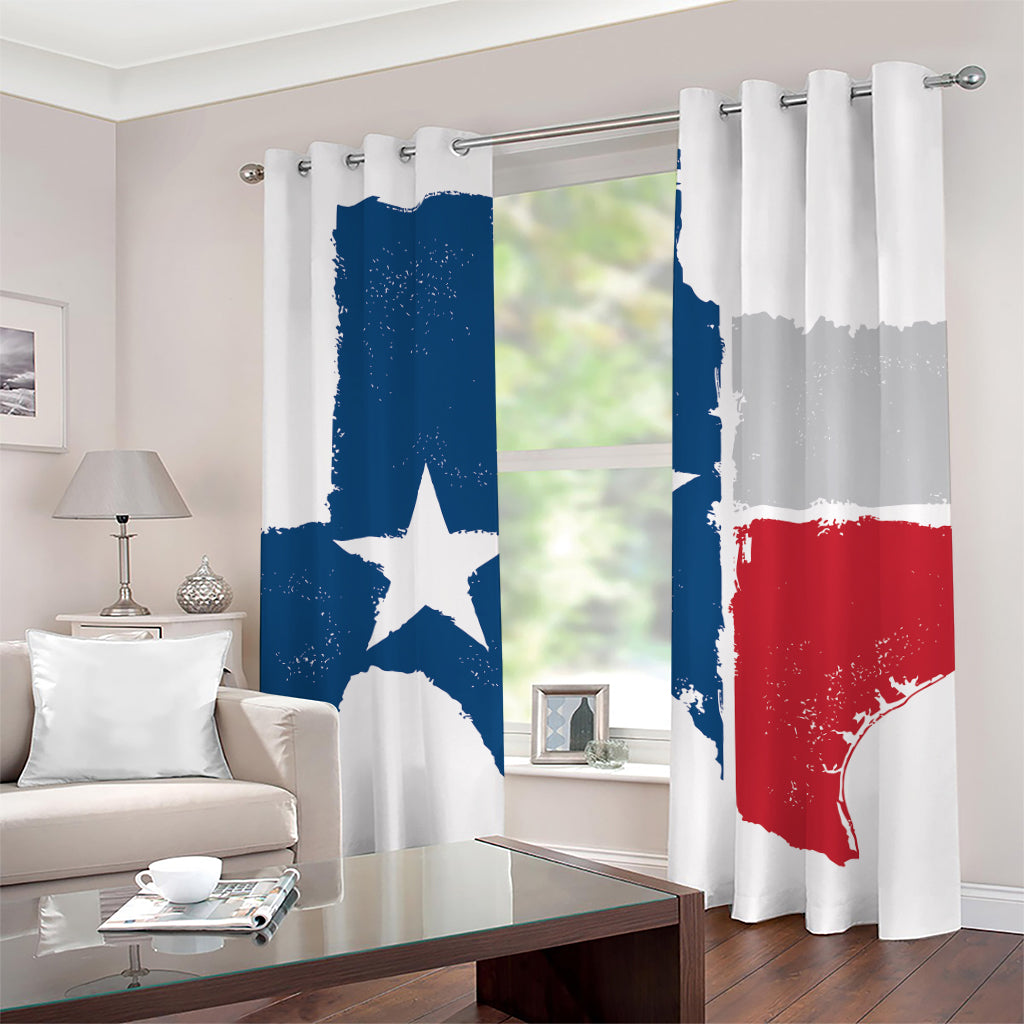 Texas State Flag Print Grommet Curtains