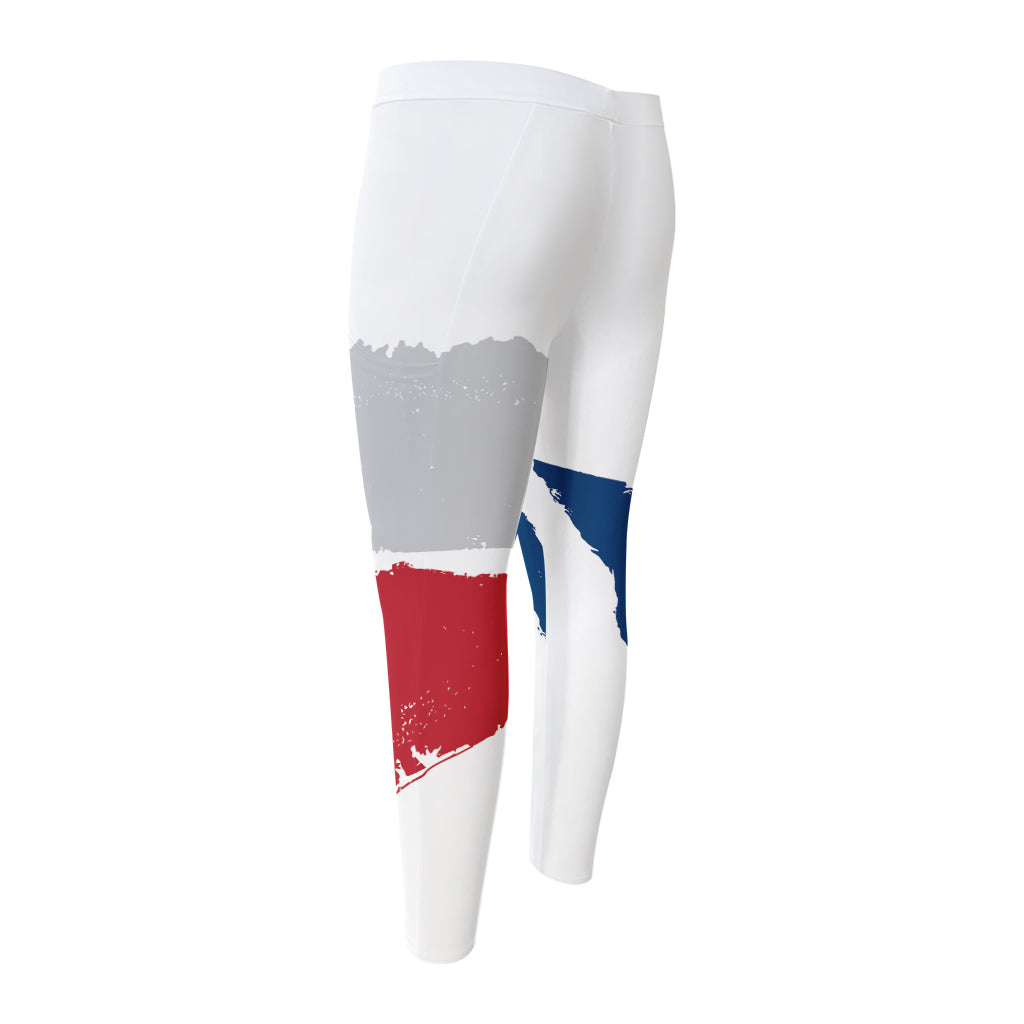 Texas State Flag Print Men's Compression Pants