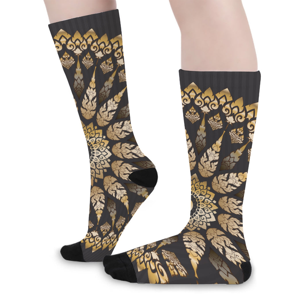 Thai Mandala Print Long Socks