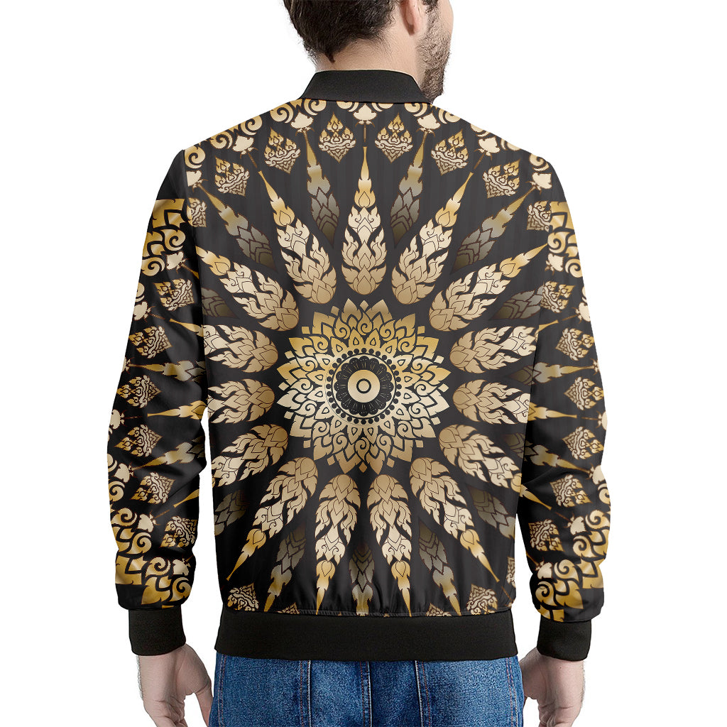 Thai Mandala Print Men's Bomber Jacket
