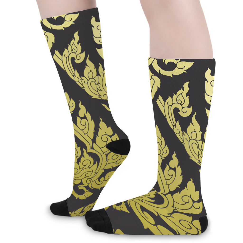 Thai Ornament Pattern Print Long Socks