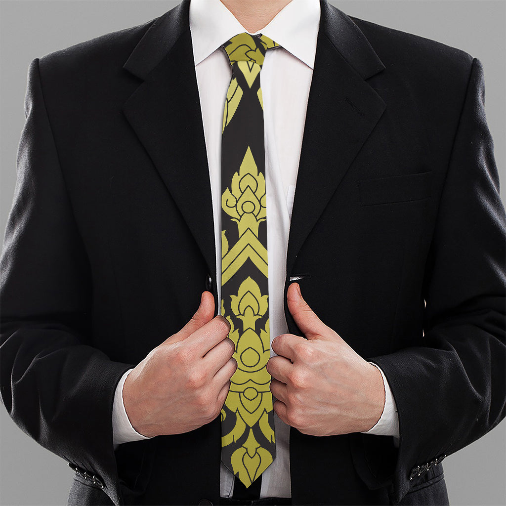 Thai Ornament Pattern Print Necktie