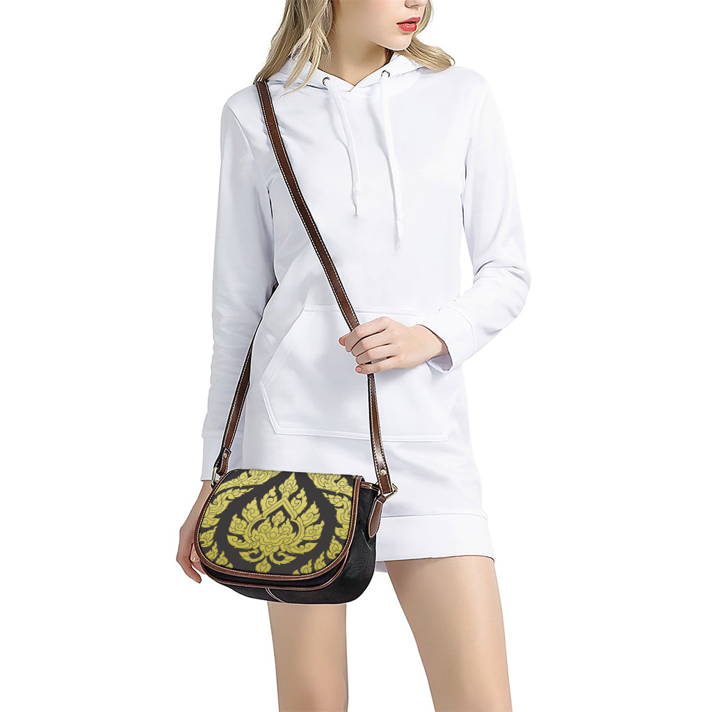 Thai Ornament Pattern Print Saddle Bag