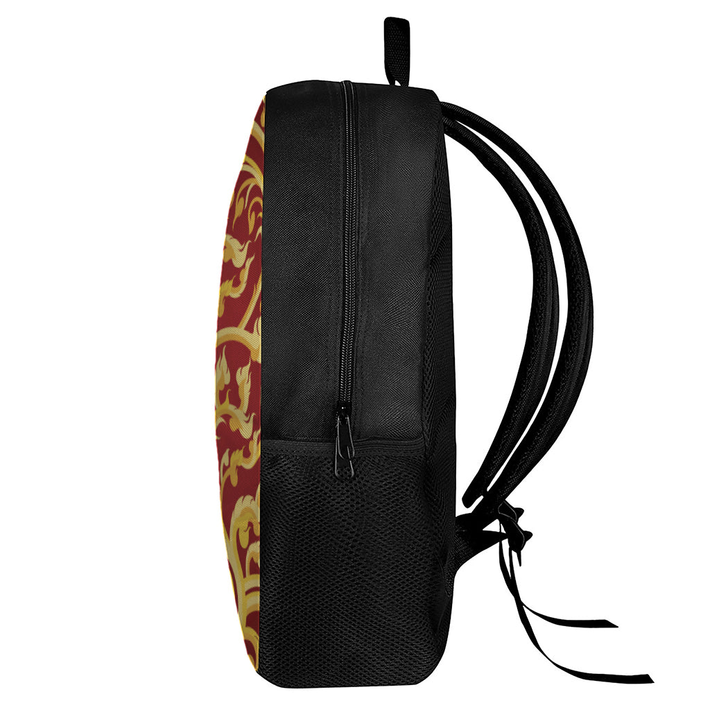 Thai Winding Vines Pattern Print 17 Inch Backpack