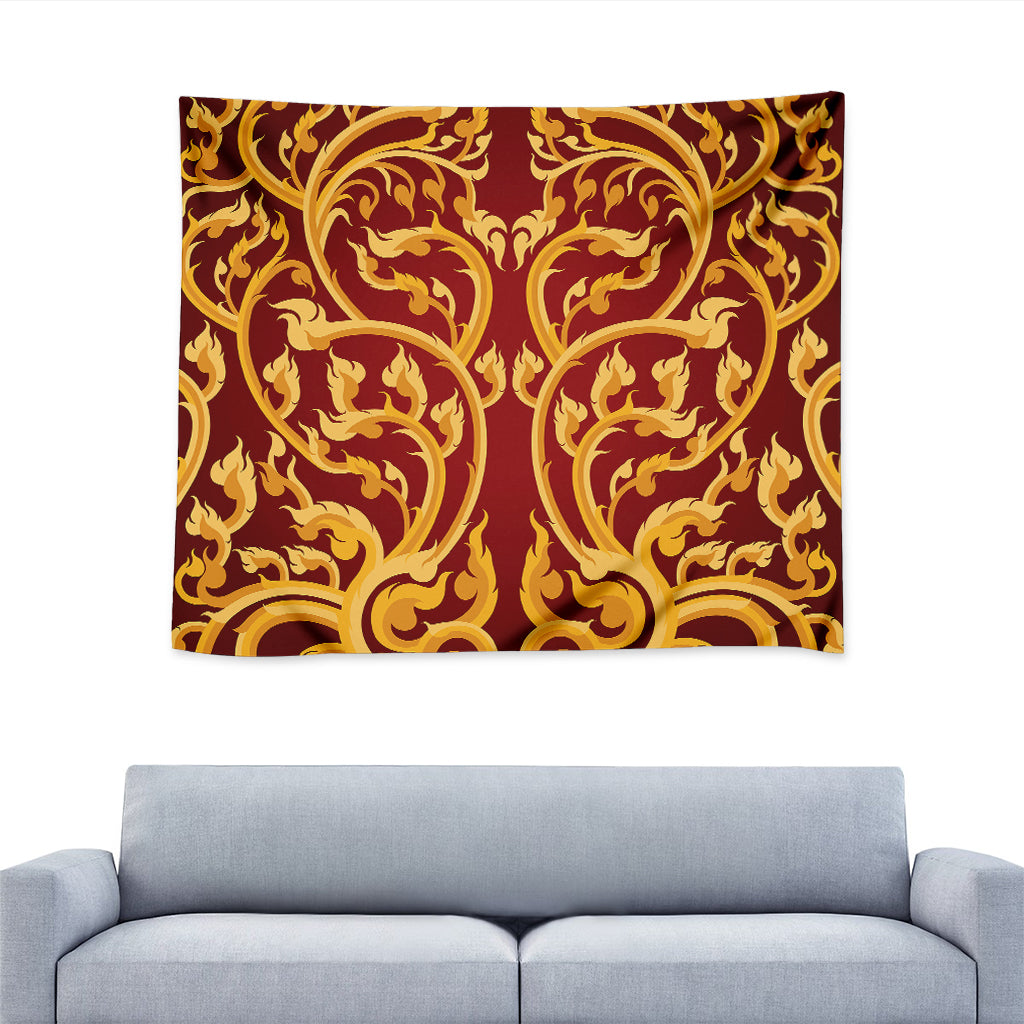 Thai Winding Vines Pattern Print Tapestry