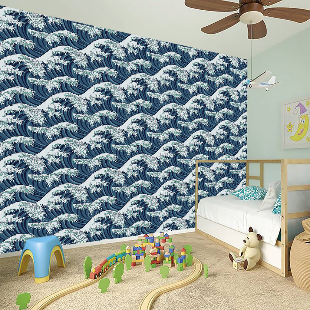 The Great Kanagawa Wave Pattern Print Wall Sticker