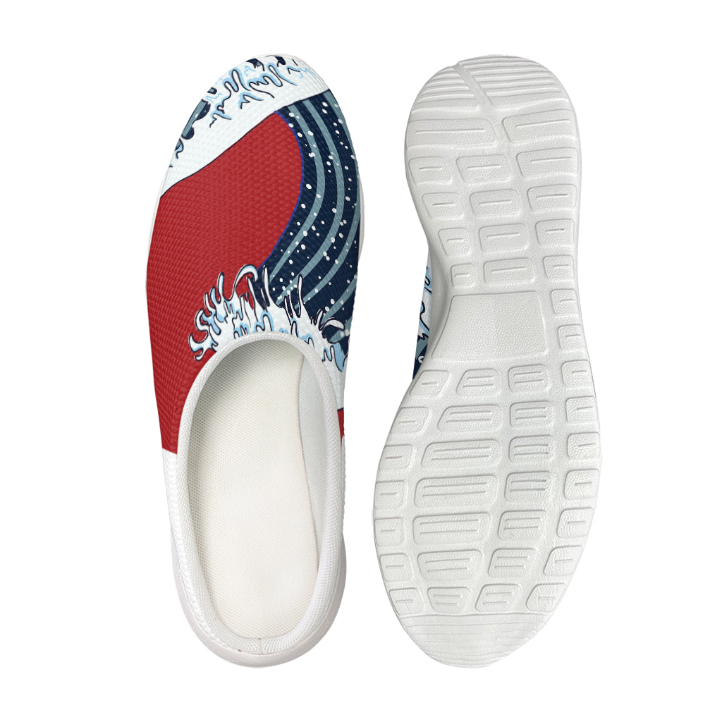 The Great Kanagawa Wave Print Mesh Casual Shoes