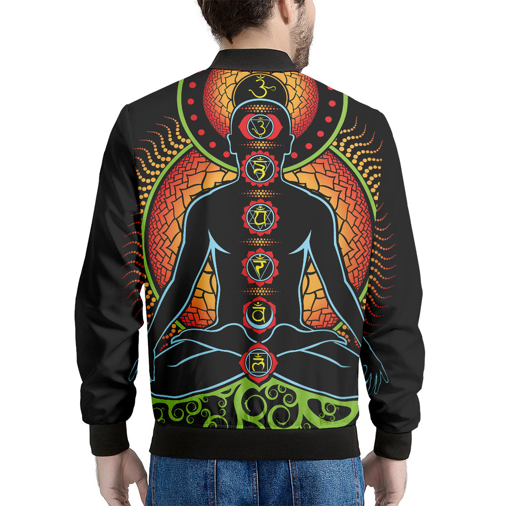 The Seven Chakras Print Men's Bomber Jacket