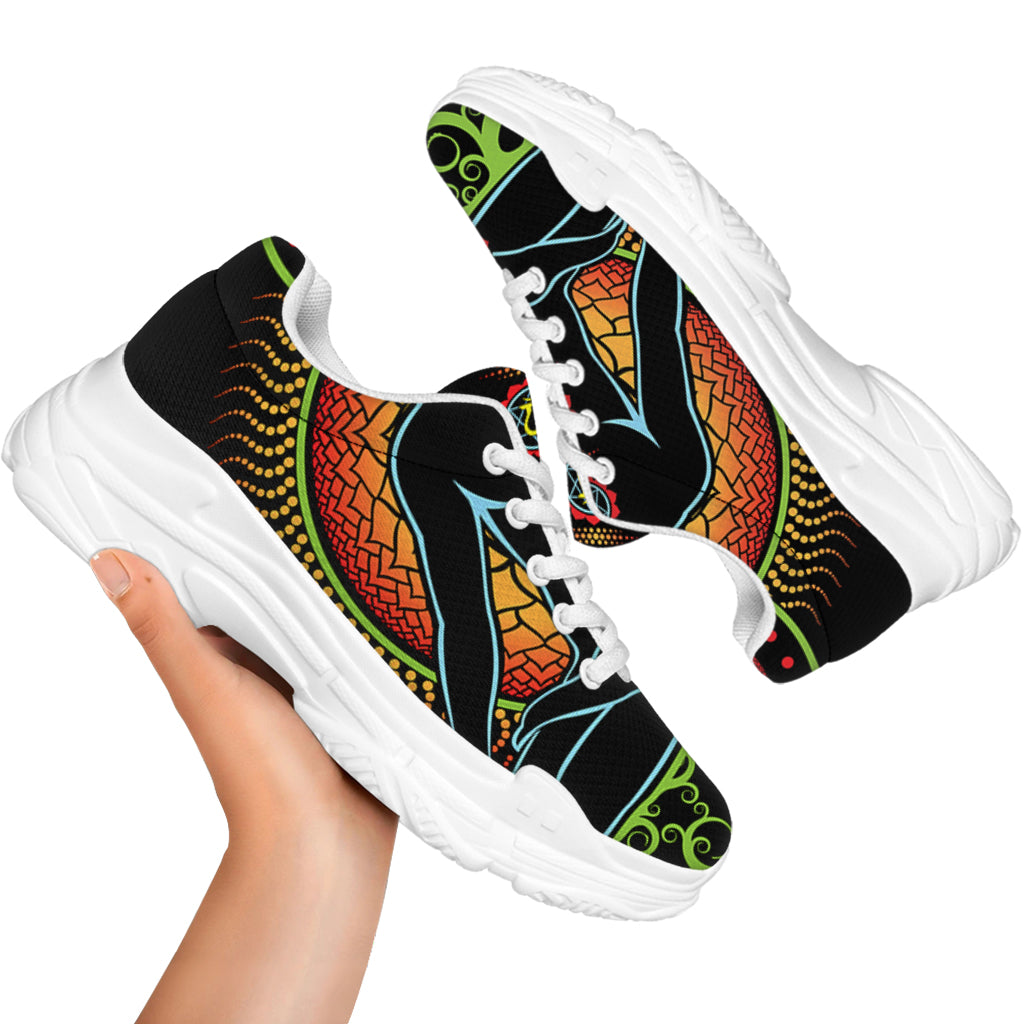 The Seven Chakras Print White Chunky Shoes
