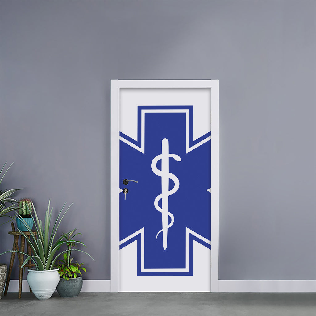 The Star Of Life Paramedic Symbol Print Door Sticker