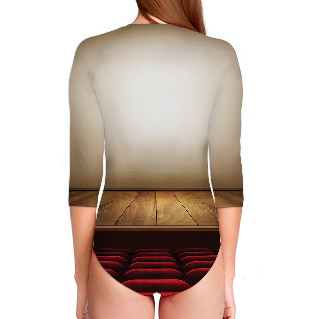 Theater Stage Print Long Sleeve Swimsuit