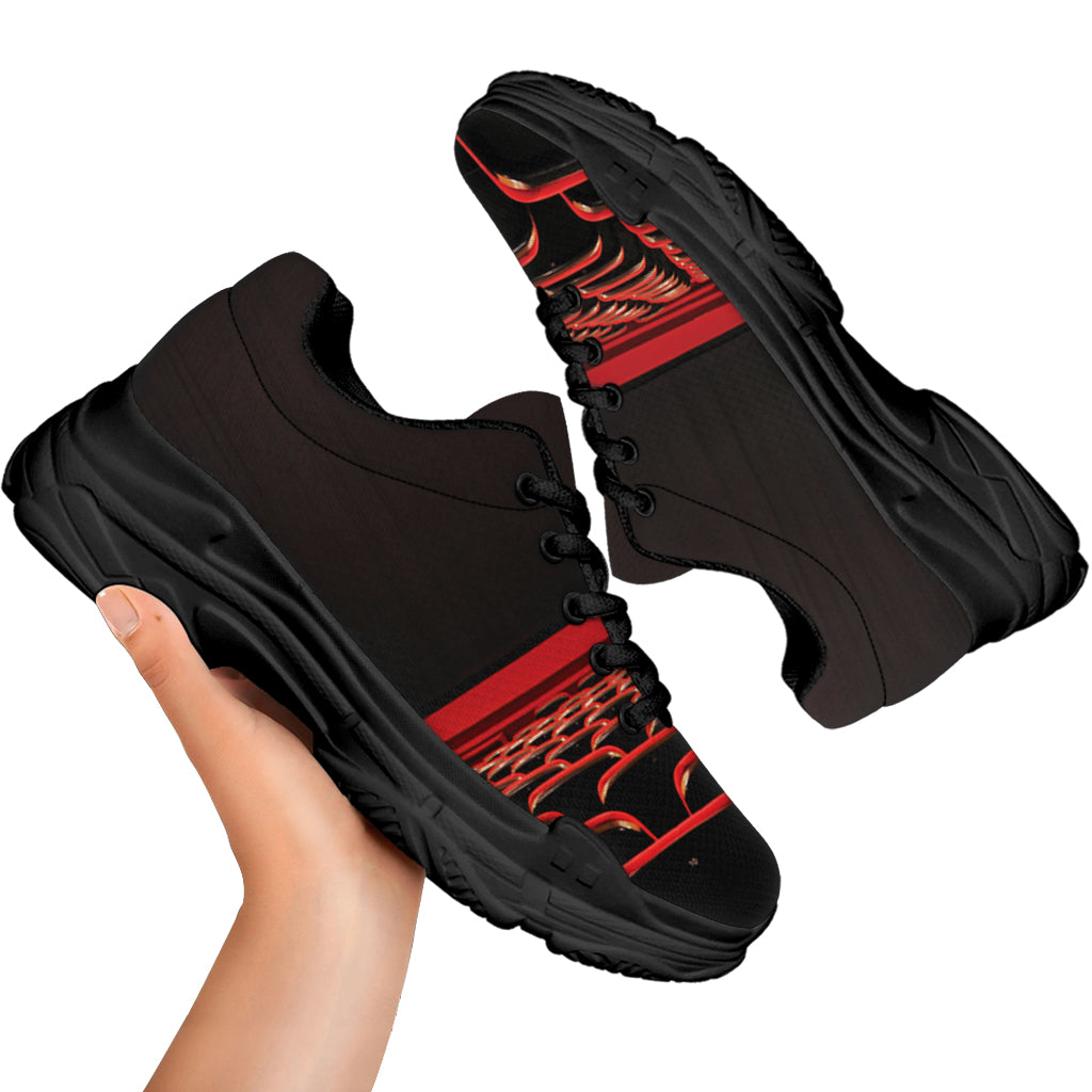 Theatre Stage Print Black Chunky Shoes