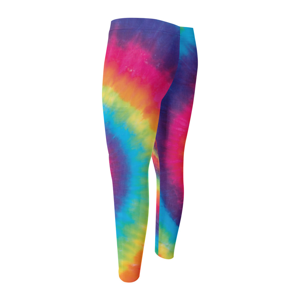 Tie Dye Print Men's Compression Pants