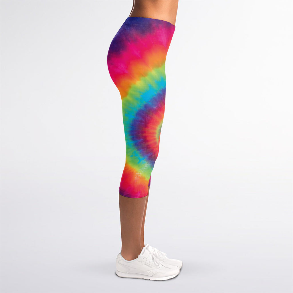 Tie Dye Print Women's Capri Leggings