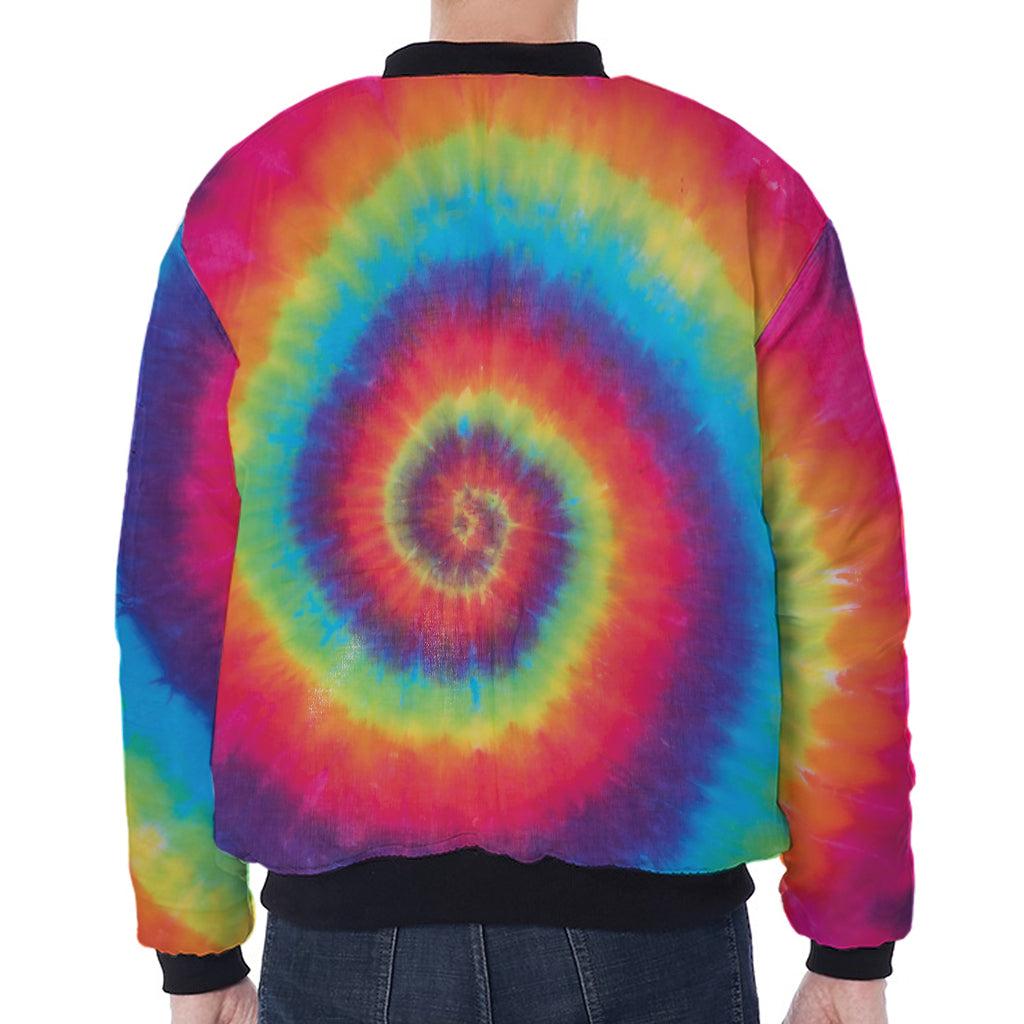 Tie Dye Print Zip Sleeve Bomber Jacket
