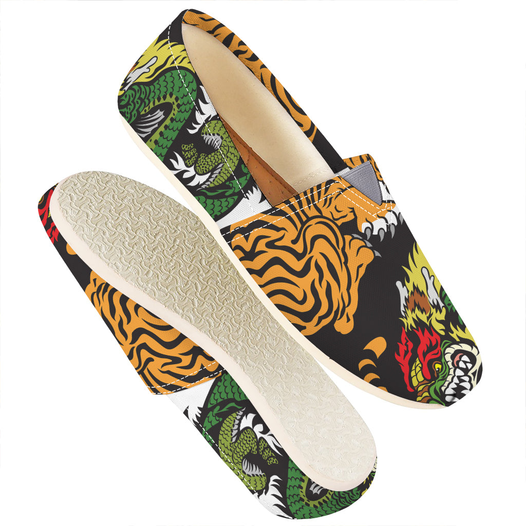 Tiger And Dragon Yin Yang Print Casual Shoes
