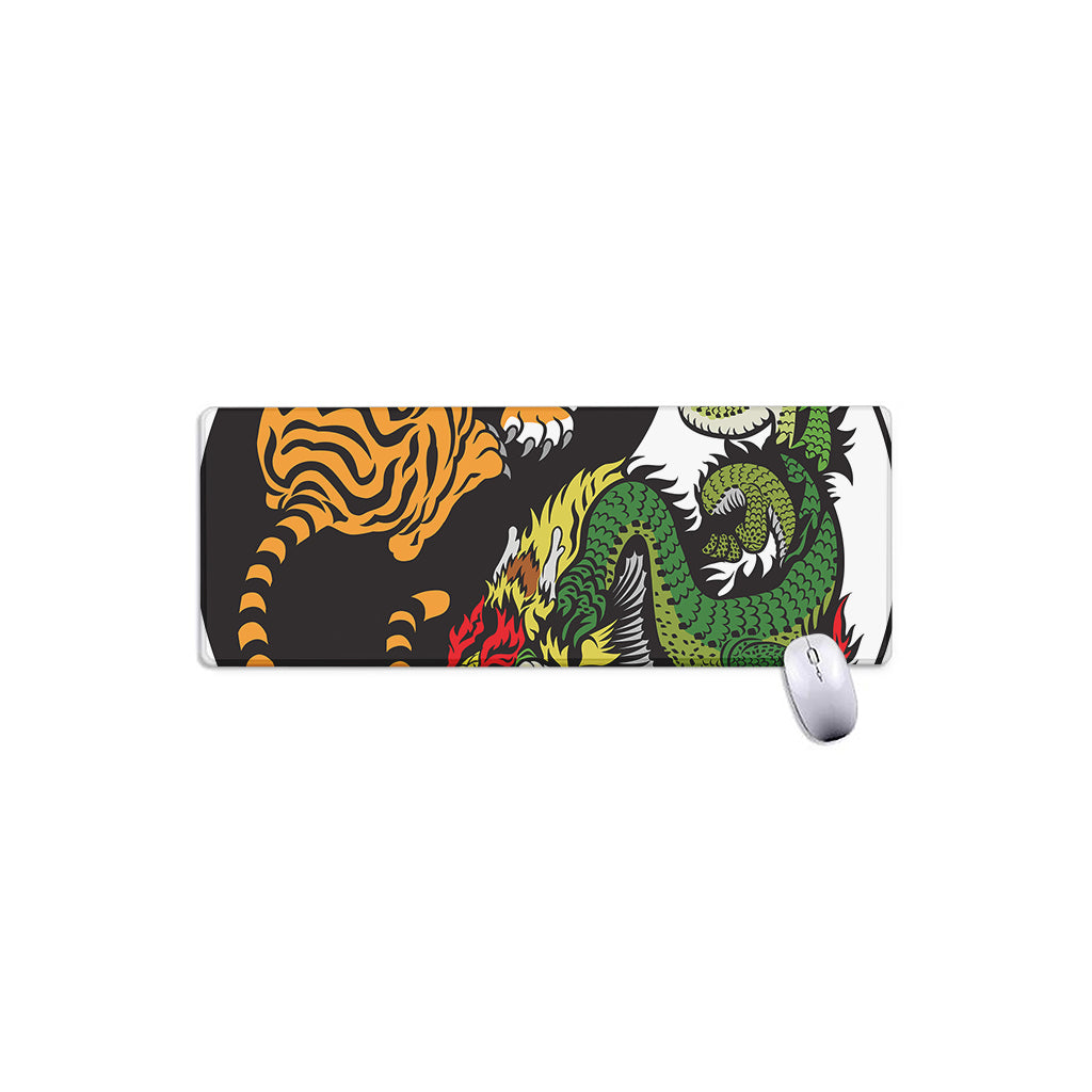 Tiger And Dragon Yin Yang Print Extended Mouse Pad