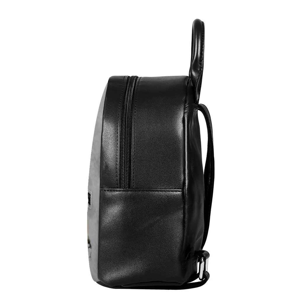 Tiger Painting Print Leather Backpack
