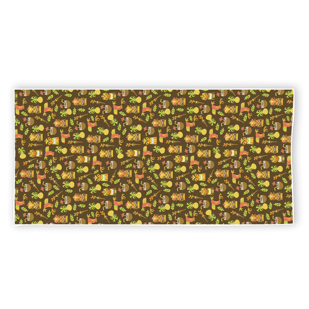 Tiki Luau Pattern Print Beach Towel