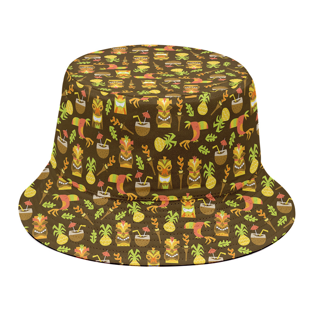 Tiki Luau Pattern Print Bucket Hat
