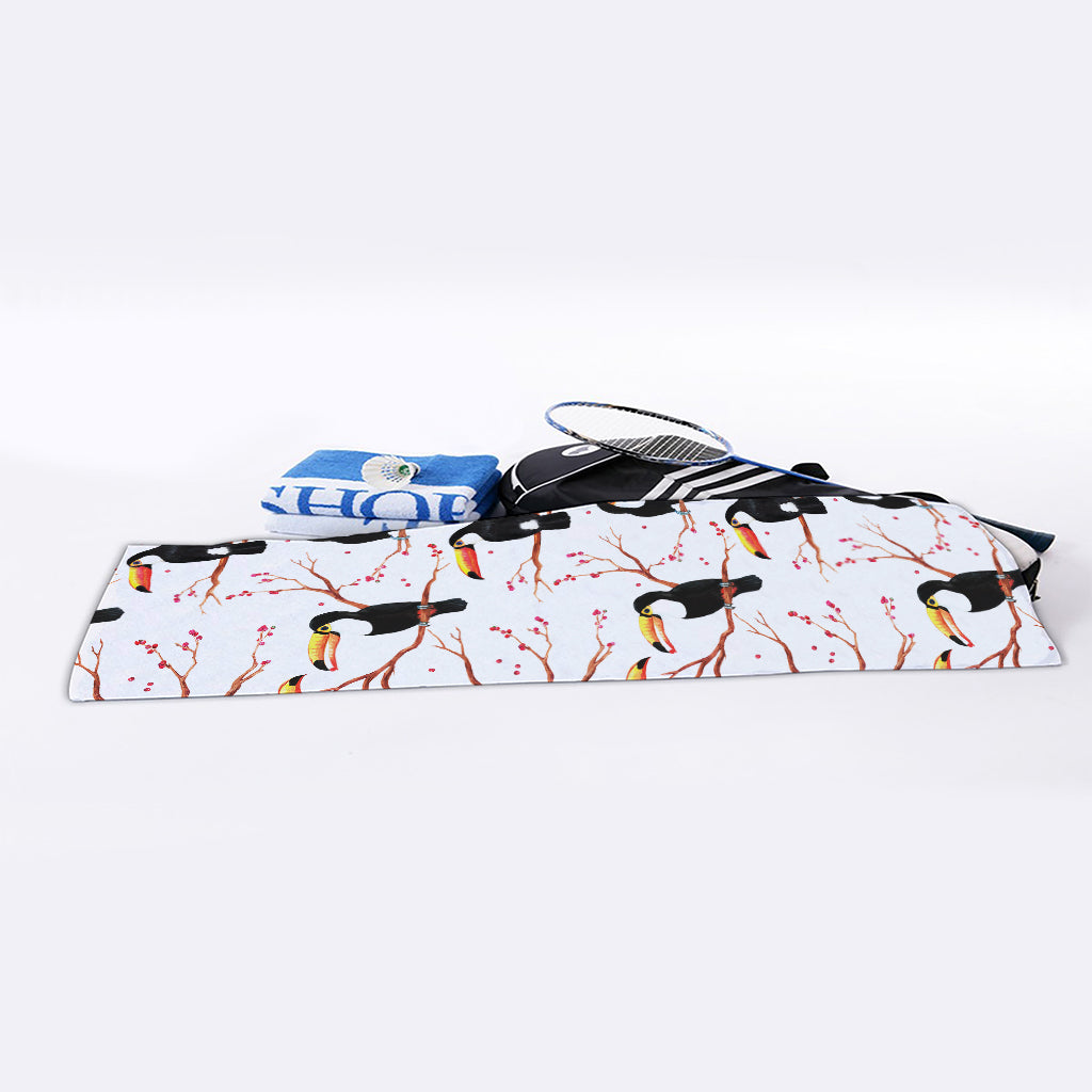 Toco Toucan Pattern Print Sports Towel