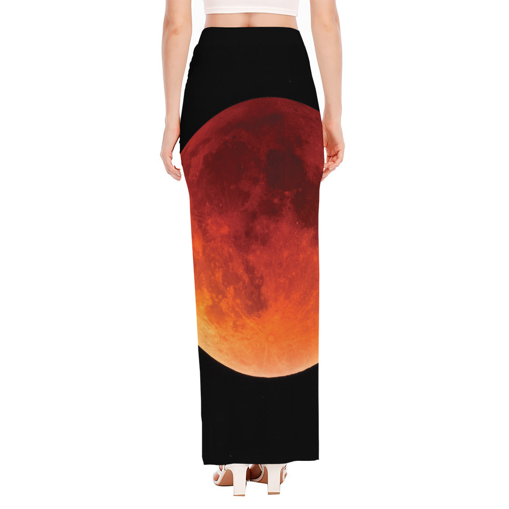 Total Lunar Eclipse Print High Slit Maxi Skirt