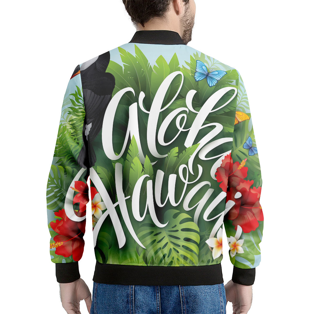 Toucan Aloha Hawaii Print Men's Bomber Jacket